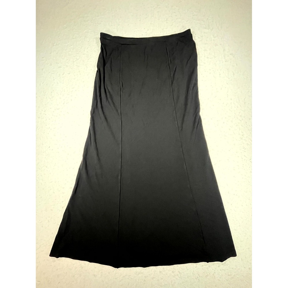 Y2K Ann‎ Taylor Loft A Line Skirt Womens Medium Black Stretch Modern Minimalist